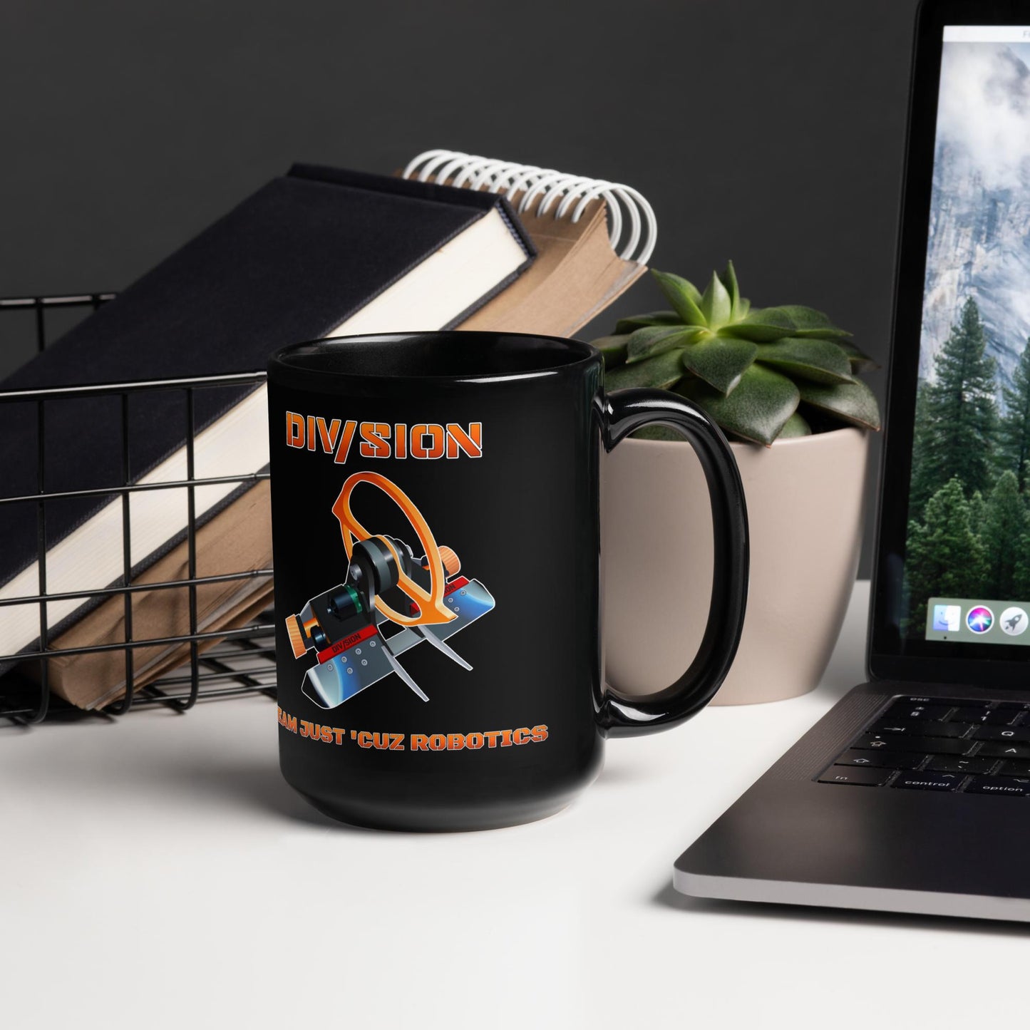 Division Logo Blade Black Glossy Mug
