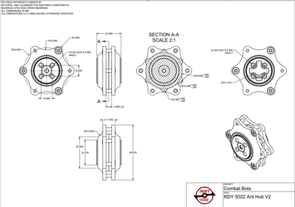 RDY-MINI-5022 Hubmotor: Battle Ready Weapon Motor