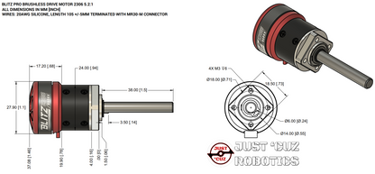 Blitz Pro 2306 - Brushless Bulletproof 24mm Gearmotors