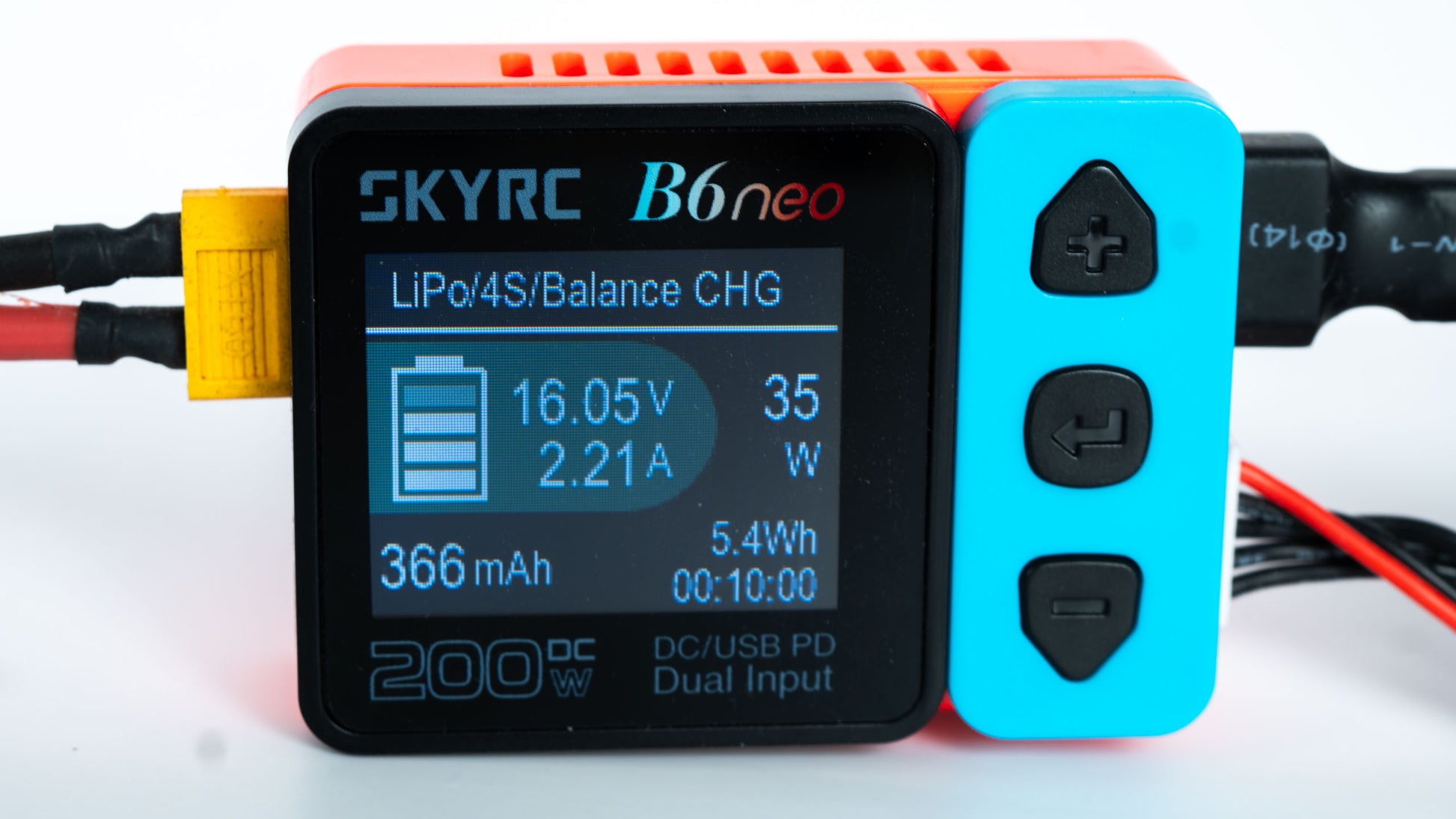 SKYRC B6neo battery charger with display on a white background