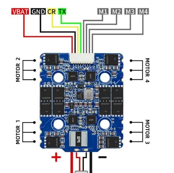 Blueson A1 8S 70A 4in1 ESC, Pre-Flashed for Drive and Weapon!