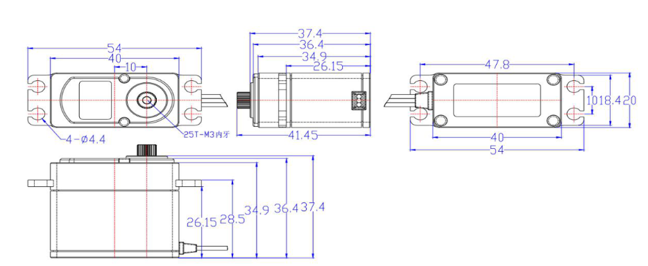 Brushless All Metal Speedy Servo - 42kg-cm True 200 Degree