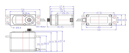 Brushless All Metal Speedy Servo - 42kg-cm True 200 Degree