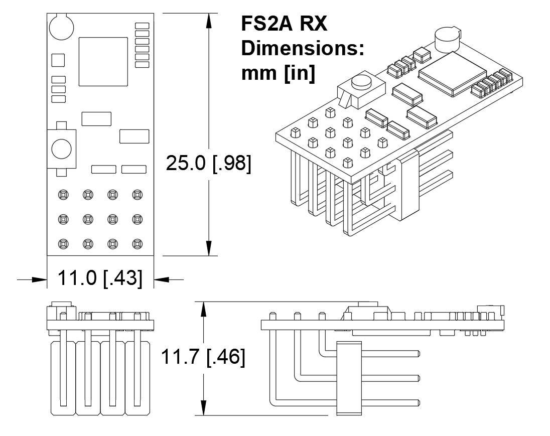 FS2A Radio Receiver (AFHDS-2A Protocol) for Combat Robots