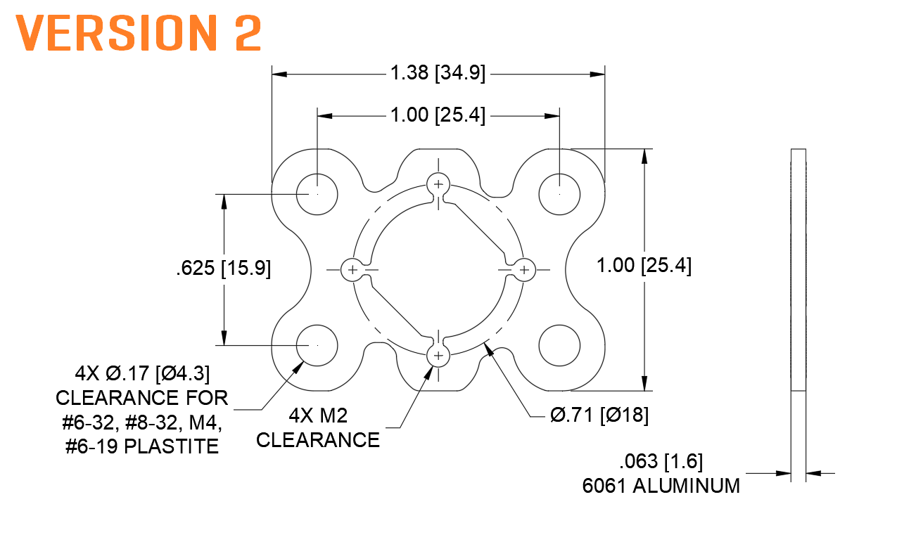 22mm Motor Mount Plate V2 (Pair)