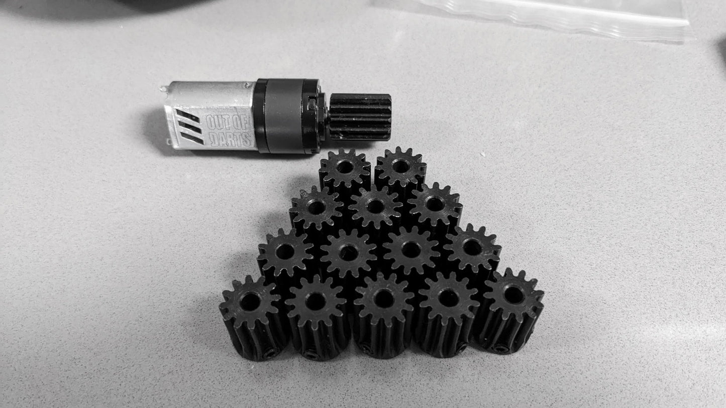 Pair of Gears: 12 Tooth, Mod 1, 4mm Bore (for DartBox & More)